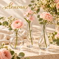 selnavaa™ LittleGather Glass Bud Vase Set of 3, Small Flower Vases for Wedding Centerpieces, Shelves & Table Decor