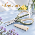 selnavaa™ StemEdit Floral Scissors, 7-Inch Stainless Steel Flower Shears with Blade Cover for Bouquet Prep & Herb Trimming